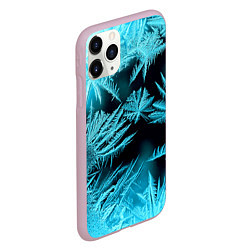 Чехол iPhone 11 Pro матовый Голубой лед - иней, цвет: 3D-розовый — фото 2