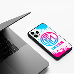 Чехол iPhone 11 Pro матовый Inter neon gradient style, цвет: 3D-черный — фото 2