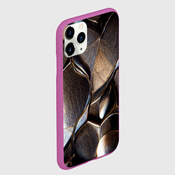 Чехол iPhone 11 Pro матовый Бронзовая чешуя дракона доспех, цвет: 3D-фиолетовый — фото 2