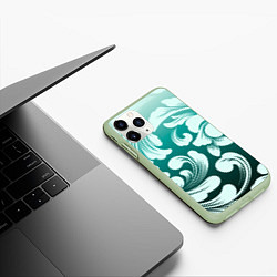 Чехол iPhone 11 Pro матовый Гравюра весны, цвет: 3D-салатовый — фото 2
