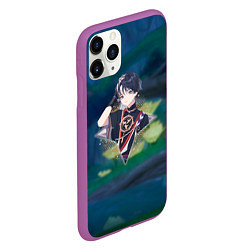 Чехол iPhone 11 Pro матовый Скарамучча в примогеме, цвет: 3D-фиолетовый — фото 2
