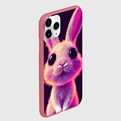 Чехол iPhone 11 Pro матовый Кролик 3Д арт, цвет: 3D-малиновый — фото 2