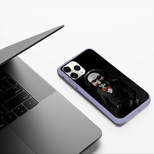 Чехол iPhone 11 Pro матовый Жуткий Билли / 3D-Светло-сиреневый – фото 3