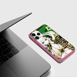 Чехол iPhone 11 Pro матовый Нахида: Дендро Архонт, цвет: 3D-малиновый — фото 2