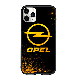Чехол iPhone 11 Pro матовый Opel - gold gradient, цвет: 3D-черный