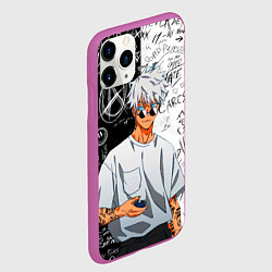 Чехол iPhone 11 Pro матовый Сатору Годжо в очках - магическая битва, цвет: 3D-фиолетовый — фото 2