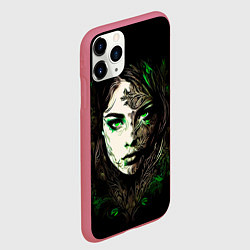 Чехол iPhone 11 Pro матовый Готическая девушка Весна, цвет: 3D-малиновый — фото 2