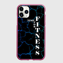 Чехол iPhone 11 Pro матовый Время для фитнеса, цвет: 3D-малиновый