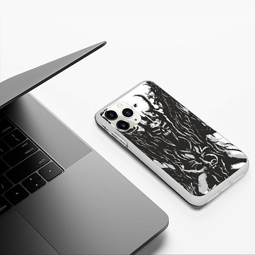 Чехол iPhone 11 Pro матовый Evil from the Darkness / 3D-Белый – фото 3