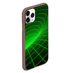 Чехол iPhone 11 Pro матовый Зелёная неоновая чёрная дыра, цвет: 3D-коричневый — фото 2