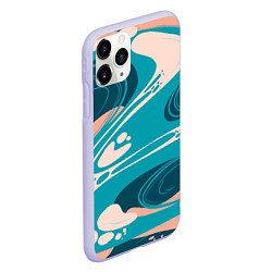 Чехол iPhone 11 Pro матовый Абстрактные разводы - текстура, цвет: 3D-светло-сиреневый — фото 2