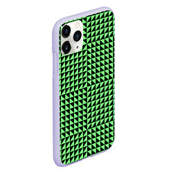 Чехол iPhone 11 Pro матовый Чёрно-зелёная оптическая иллюзия, цвет: 3D-светло-сиреневый — фото 2