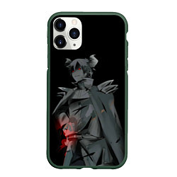 Чехол iPhone 11 Pro матовый Повелитель тьмы на подработке - Демон Садао, цвет: 3D-темно-зеленый