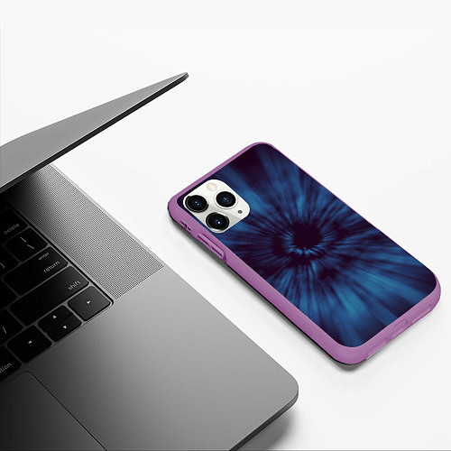 Чехол iPhone 11 Pro матовый Космический глаз / 3D-Фиолетовый – фото 3