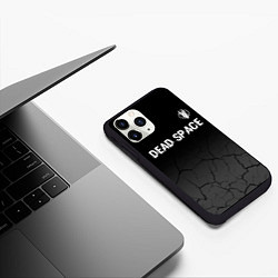 Чехол iPhone 11 Pro матовый Dead Space glitch на темном фоне: символ сверху, цвет: 3D-черный — фото 2