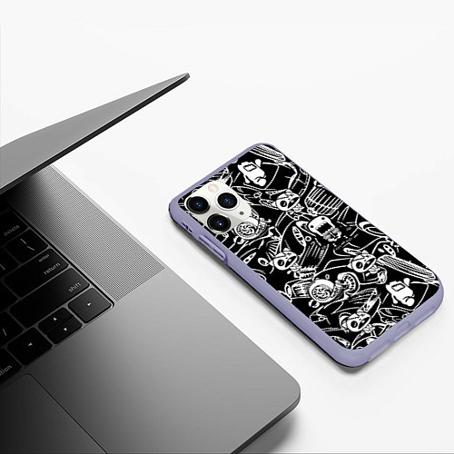 Чехол iPhone 11 Pro матовый JDM Pattern / 3D-Светло-сиреневый – фото 3