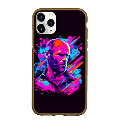 Чехол iPhone 11 Pro матовый Jason Statham - pop art, цвет: 3D-коричневый