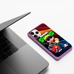 Чехол iPhone 11 Pro матовый Buster Brawl stars, цвет: 3D-фиолетовый — фото 2