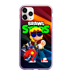 Чехол iPhone 11 Pro матовый Buster Brawl stars, цвет: 3D-светло-сиреневый