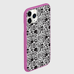 Чехол iPhone 11 Pro матовый Части скелета, цвет: 3D-фиолетовый — фото 2
