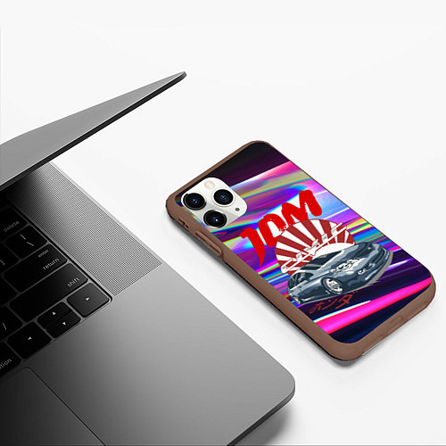 Чехол iPhone 11 Pro матовый Honda Civic - JDM style / 3D-Коричневый – фото 3