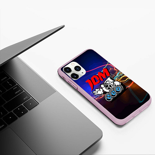 Чехол iPhone 11 Pro матовый JDM style - engine - gesture / 3D-Розовый – фото 3