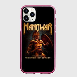 Чехол iPhone 11 Pro матовый Manowar rock, цвет: 3D-малиновый