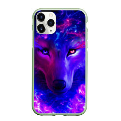 Чехол iPhone 11 Pro матовый Волшебный звездный волк, цвет: 3D-салатовый