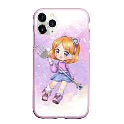 Чехол iPhone 11 Pro матовый Девочка аниме, цвет: 3D-розовый