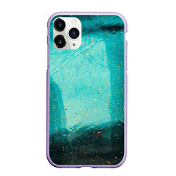Чехол iPhone 11 Pro матовый Сине-зелёный туман и мазки красок, цвет: 3D-светло-сиреневый