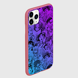 Чехол iPhone 11 Pro матовый Ахегао красивый неон, цвет: 3D-малиновый — фото 2