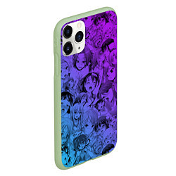 Чехол iPhone 11 Pro матовый Ахегао красивый неон, цвет: 3D-салатовый — фото 2