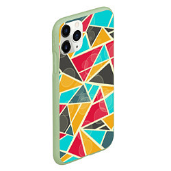 Чехол iPhone 11 Pro матовый Хаос из геометрических фигур, цвет: 3D-салатовый — фото 2