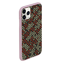 Чехол iPhone 11 Pro матовый Четырехугольные звезды, цвет: 3D-розовый — фото 2