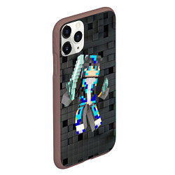 Чехол iPhone 11 Pro матовый Minecraft - character - video game, цвет: 3D-коричневый — фото 2