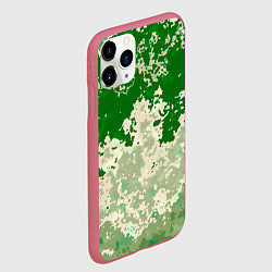 Чехол iPhone 11 Pro матовый Абстракция в зелёных тонах, цвет: 3D-малиновый — фото 2