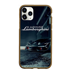 Чехол iPhone 11 Pro матовый Lamborghini - power - Italy, цвет: 3D-коричневый