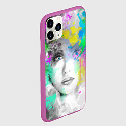 Чехол iPhone 11 Pro матовый Fashion абстрактный портрет, цвет: 3D-фиолетовый — фото 2