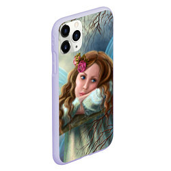 Чехол iPhone 11 Pro матовый Фэнтези фея бабочка, цвет: 3D-светло-сиреневый — фото 2