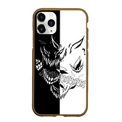 Чехол iPhone 11 Pro матовый Drain Face ZXC, цвет: 3D-коричневый