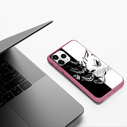 Чехол iPhone 11 Pro матовый Drain Face ZXC, цвет: 3D-малиновый — фото 2