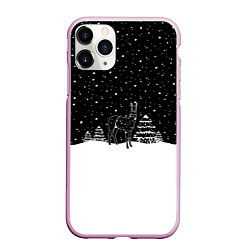 Чехол iPhone 11 Pro матовый Ночь перед рождеством, цвет: 3D-розовый