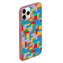 Чехол iPhone 11 Pro матовый Детский конструктор - текстура, цвет: 3D-малиновый — фото 2