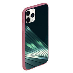 Чехол iPhone 11 Pro матовый Геометрические сияющие металлические листы, цвет: 3D-малиновый — фото 2