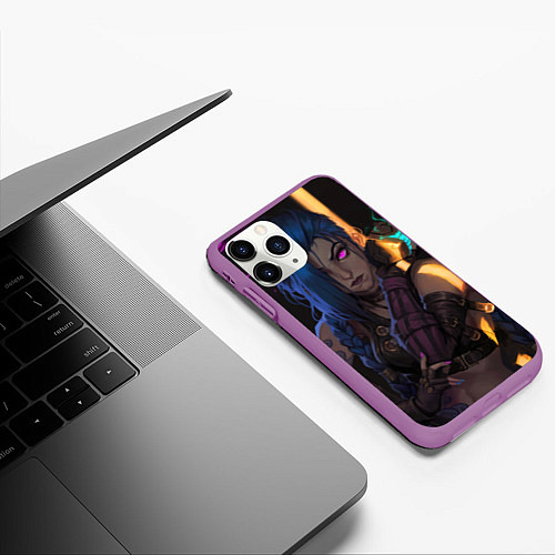 Чехол iPhone 11 Pro матовый Jinx - Powder / 3D-Фиолетовый – фото 3