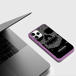 Чехол iPhone 11 Pro матовый Hacked skull, цвет: 3D-фиолетовый — фото 2