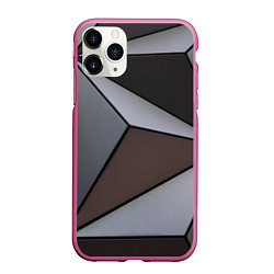 Чехол iPhone 11 Pro матовый Металлическая геометрическая броня, цвет: 3D-малиновый