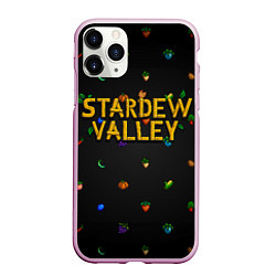 Чехол iPhone 11 Pro матовый Фруктовый паттерн из Stardew Valley, цвет: 3D-розовый