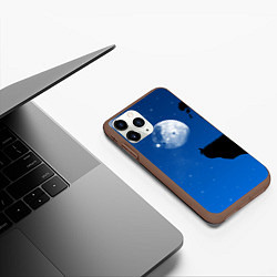 Чехол iPhone 11 Pro матовый На краю пропасти под луной, цвет: 3D-коричневый — фото 2