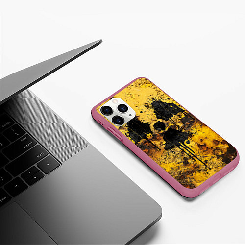 Чехол iPhone 11 Pro матовый Rusty radiation / 3D-Малиновый – фото 3